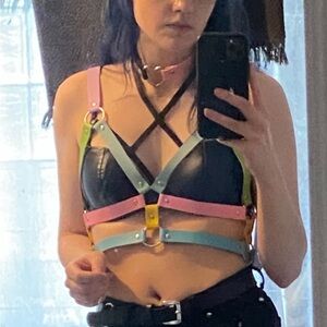 Dolls Kill Pastel Vegan Leather Harness | OS